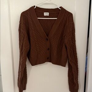 SUNDAY BEST Aritzia Cropped Cable Knit Cardigan Size M